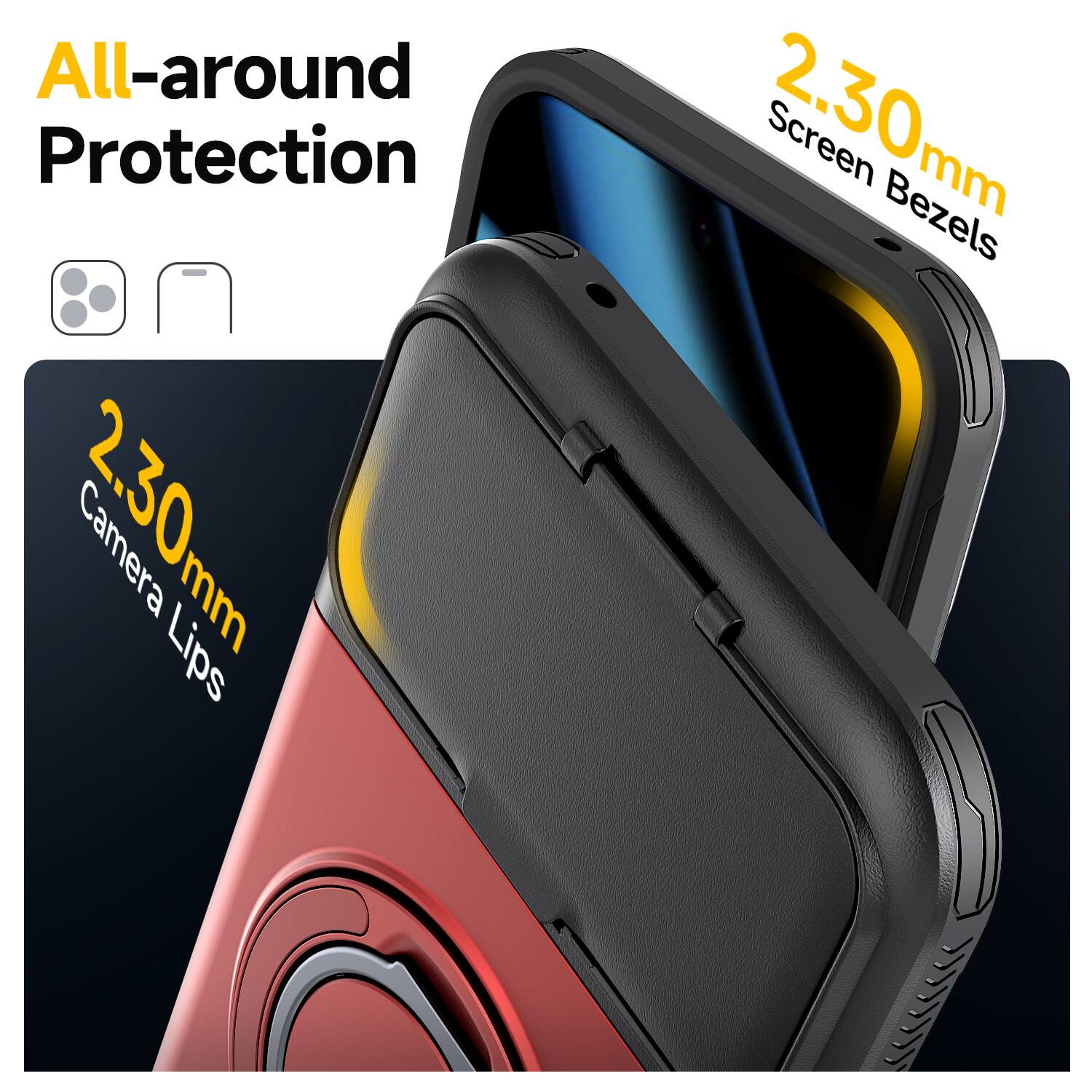 All-around Protection  
2.30mm Camera Lips  
2.30mm Screen Bezels