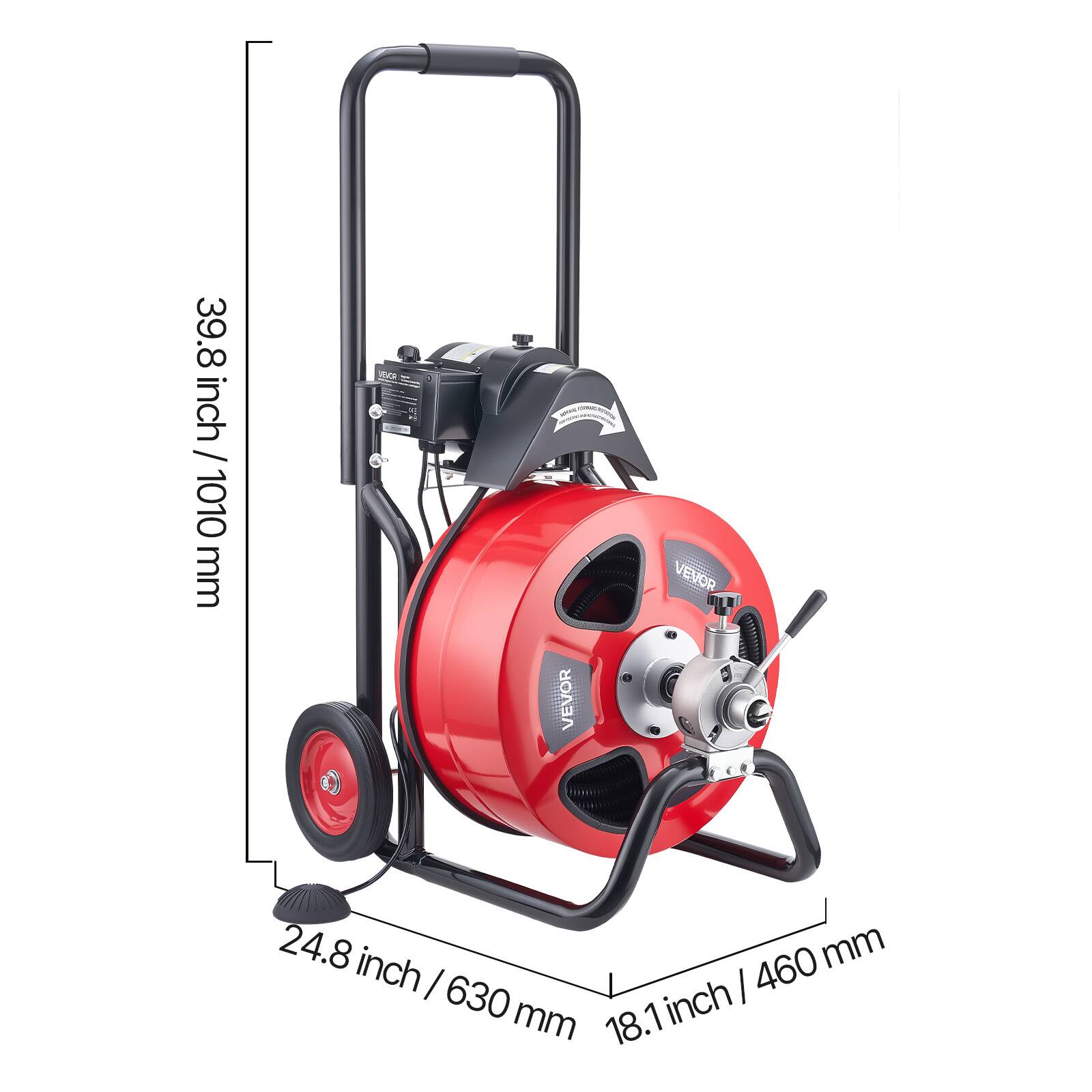 39.8 inch / 1010 mm  
24.8 inch / 630 mm  
18.1 inch / 460 mm