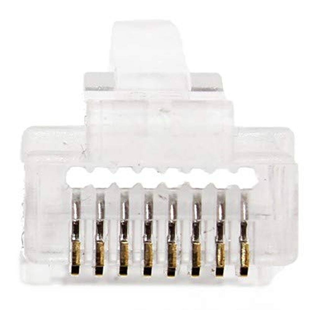 Angle. ACJPR - RJ45 Pass-Through Connectors 100-Pack – Gold-Plated, Cat6 Ethernet.