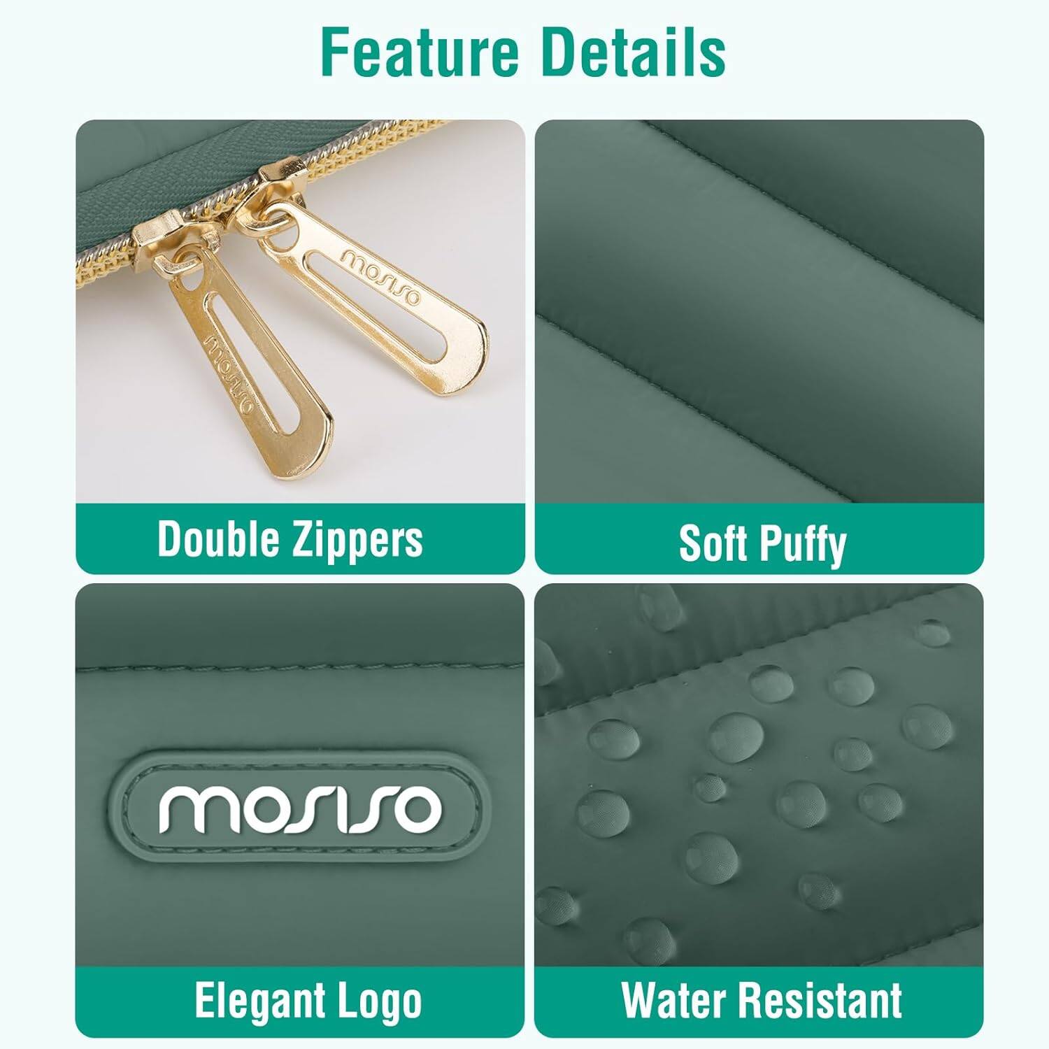 Feature Details

- Double Zippers
- Soft Puffy
- Elegant Logo
- Water Resistant