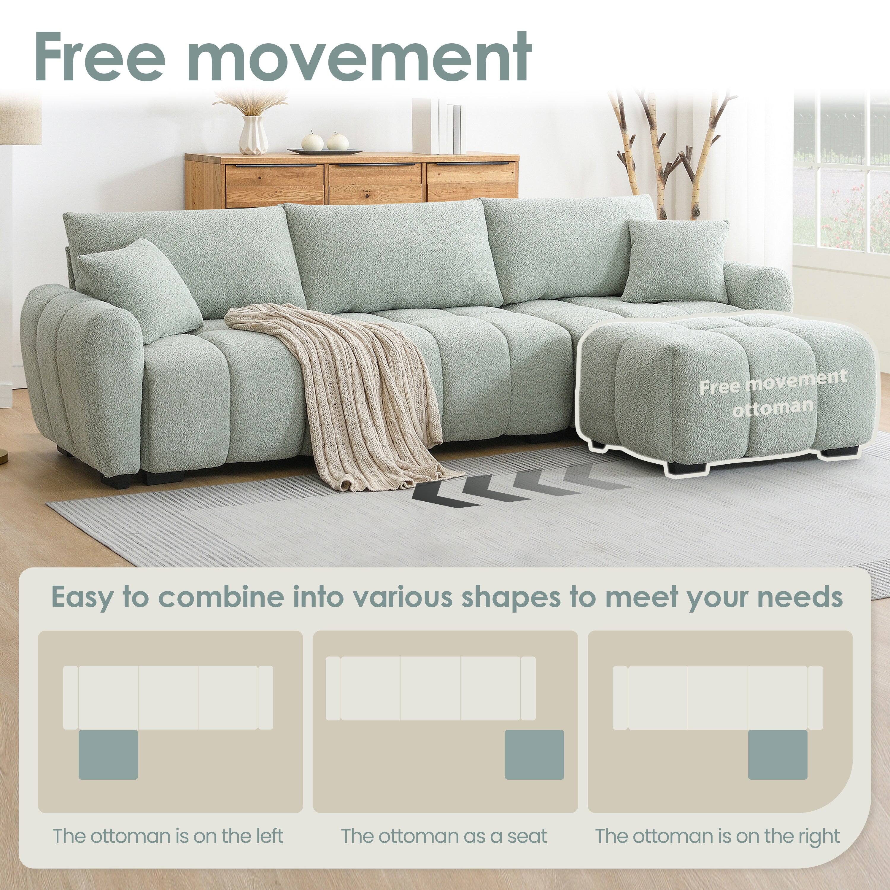 Free movement

Free movement ottoman

Easy to combine into various shapes to meet your needs

The ottoman is on the left

The ottoman as a seat

The ottoman is on the right