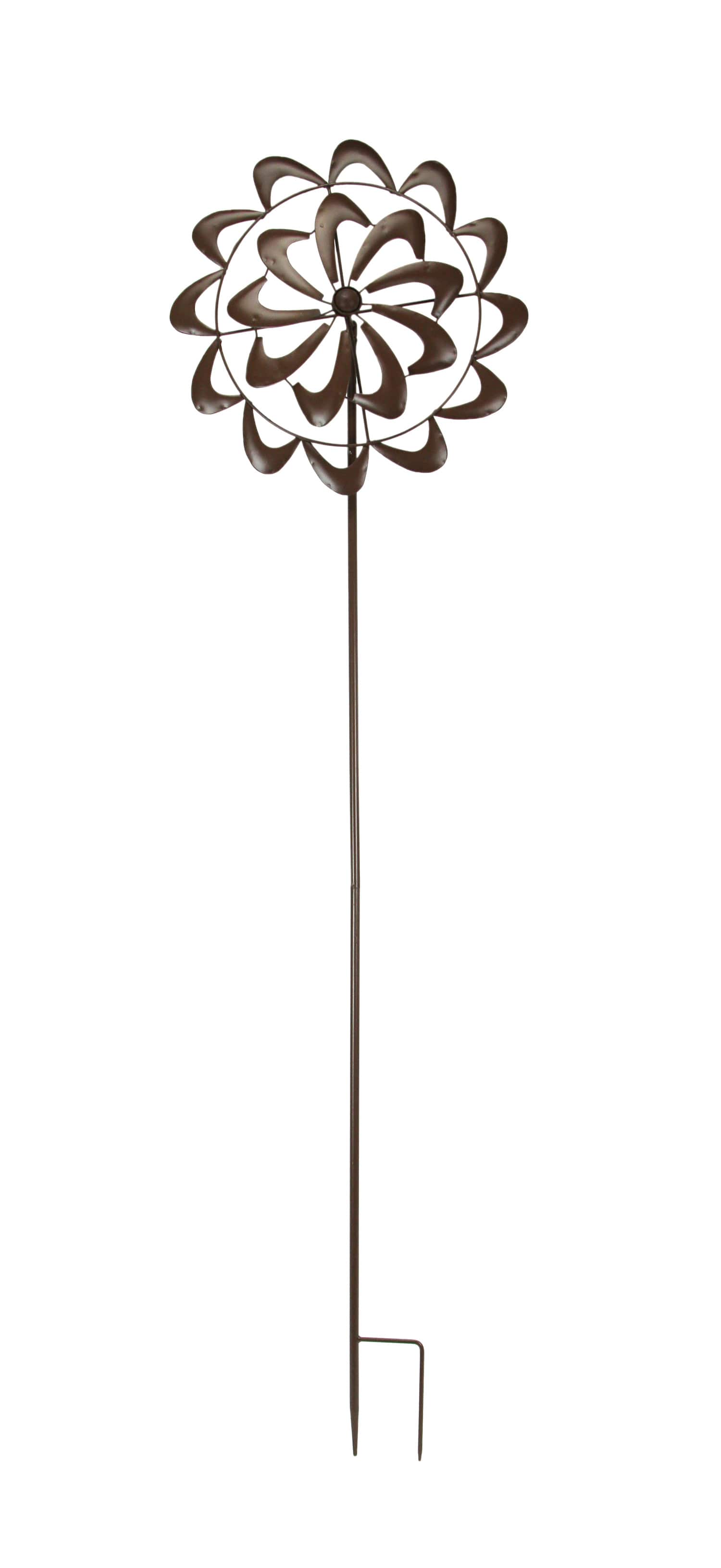 Transpac - Aged Copper Finish Kaleidoscope Swoosh Kinetic 55 inches Tall Wind Spinner Garden Stake - Brown price history on PriceWatchPro