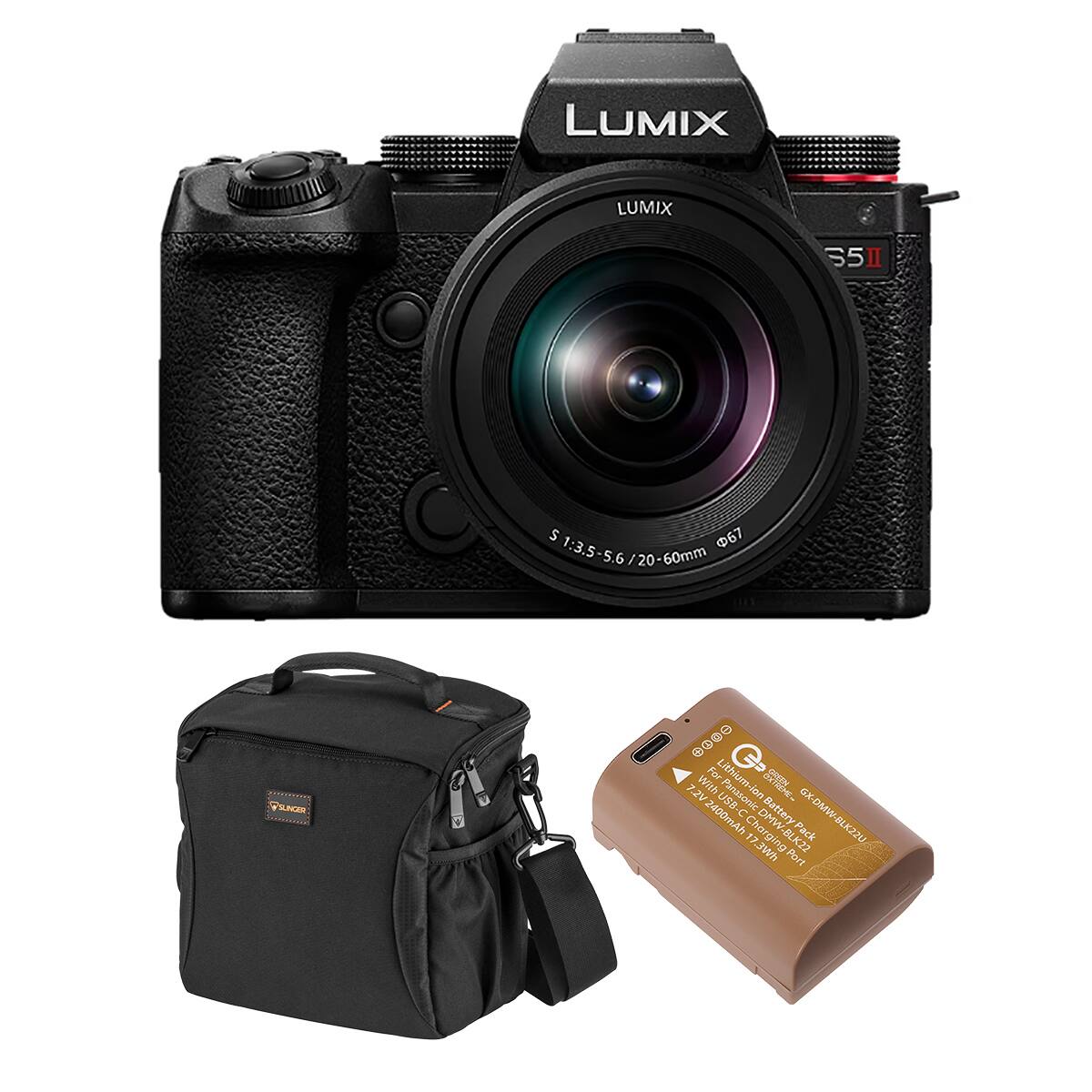 LUMIX  
LUMIX  
SSI  
S 67 1:3.5-5.6/20-60mm  
PSUNCER  
ooee  
For 7.2V With Panasonic - 2400mAh C Battery Pack P GX-DMW-BLK22U Charging 17 7.3Wh ging BLK22 Port