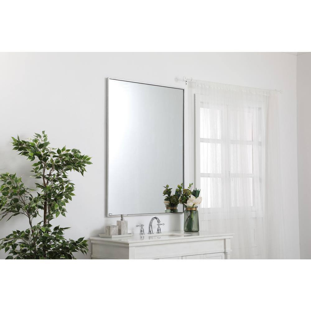 Alt View 7. Elegant Decor - Metal frame rectangle mirror 36 inch in silver - Silver.