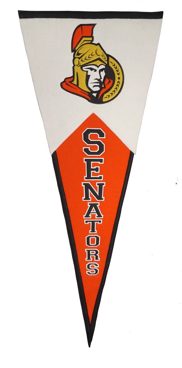 Front. Winning Streak Sports - Ottawa Senators NHL GIANT SIZE Pennant 17x40 Wool Pennant - Multi.
