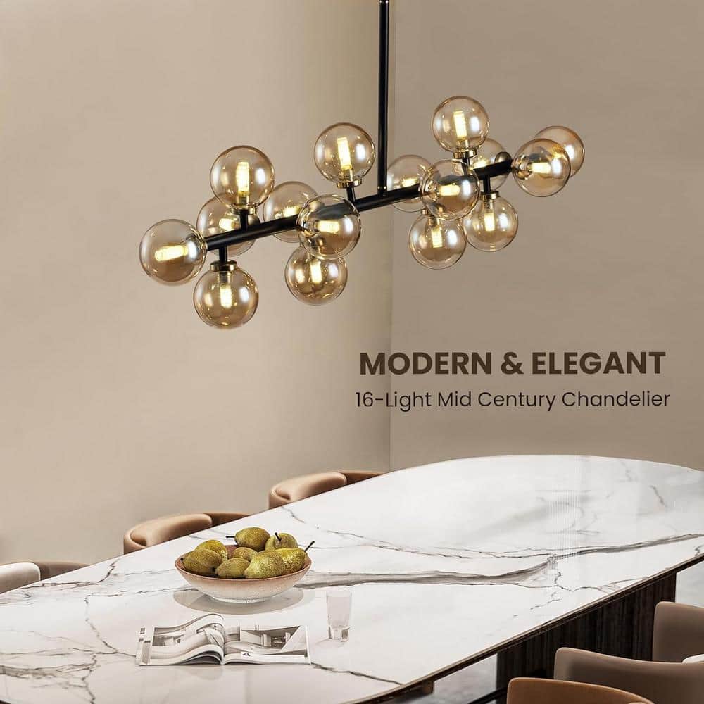 MODERN & ELEGANT  
16-Light Mid Century Chandelier