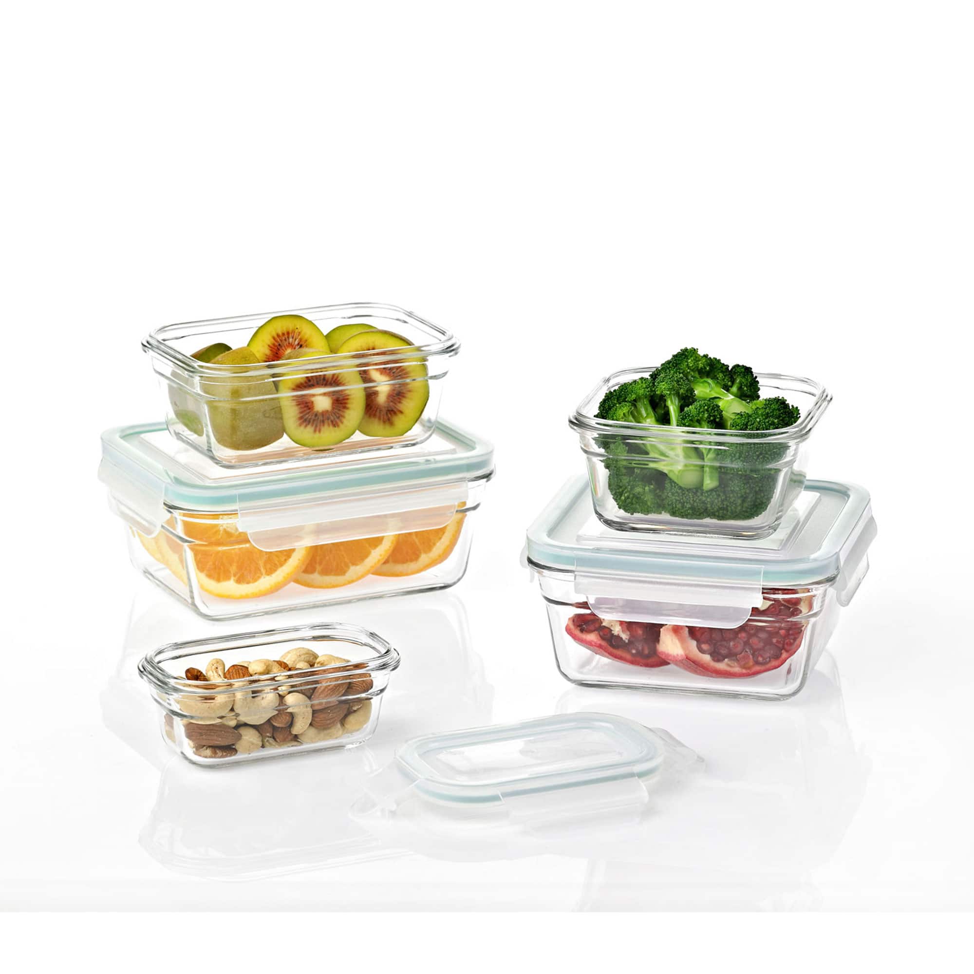 Glasslock - Oven and Microwave Safe Glass Food Storage Containers 10 Piece Set - Clear - Thumbnail 4