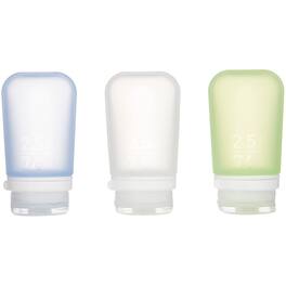 Humangear - GoToob+ Soft Silicone Travel Bottle 3-Pack - Medium - Clear/Green/Blue