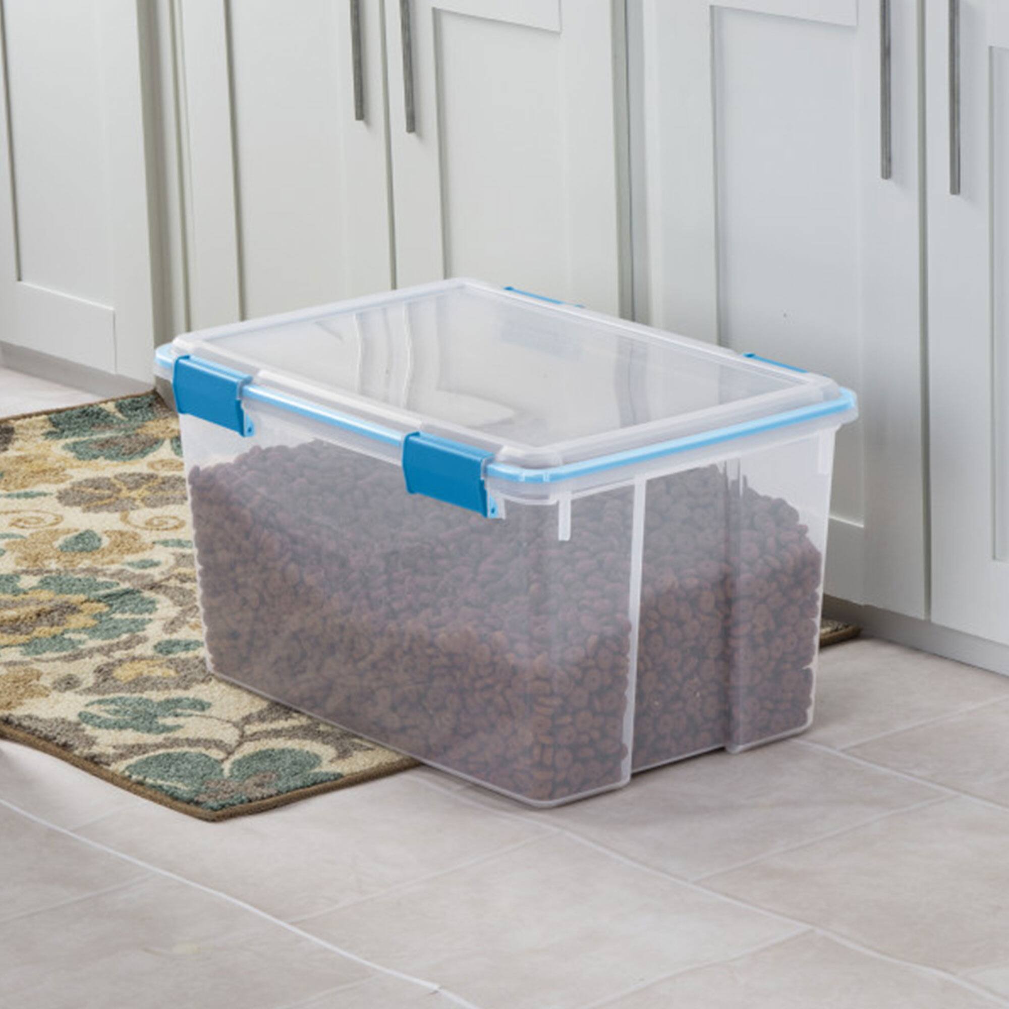 Alt View 4. Sterilite - Sterilite 54 Quart Gasket Box, Stackable Storage Bin with Latching Lid, 4 Pack - Clear.