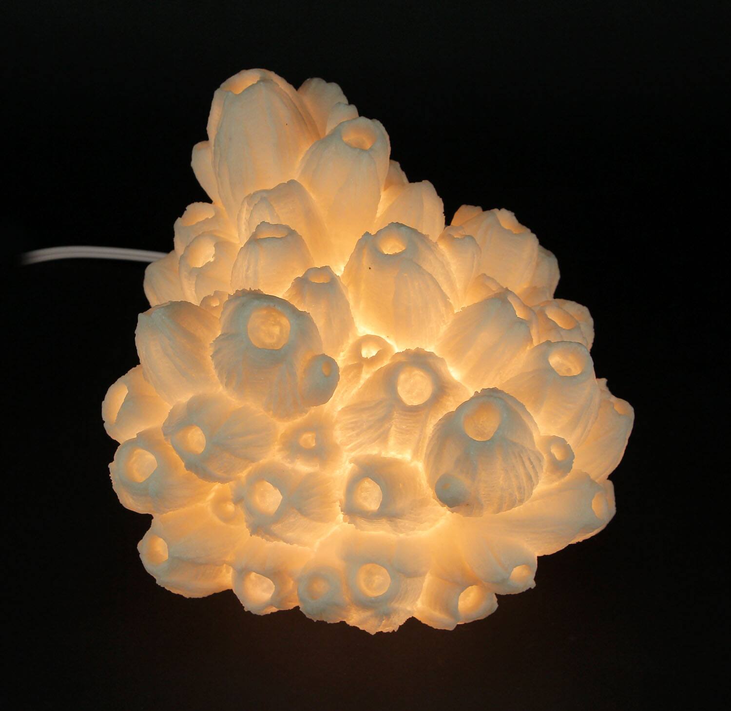 Alt View 1. Zeckos - White Faux Tube Coral Decorative Coastal Art Accent Lamp - White.