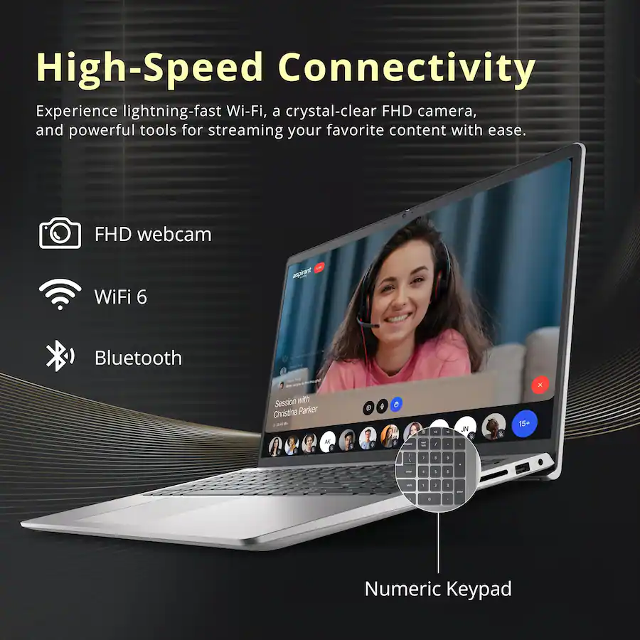 Dell Inspiron-7730 All-in-One Desktop PC, 27" FHD Touchscreen, Core 7 150U (10 Cores), GeForce MX570A, 32 GB RAM, 1 TB SSD, Wi-Fi 6E, Windows 11 Pro, With 32 GB B, Microsoft - Foto 11