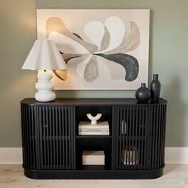 Plank+Beam - Contour Sideboard, 2 Door w/ Middle Shelf (1495 x 406 x 762mm / 59 x 16 x 30in) - Black