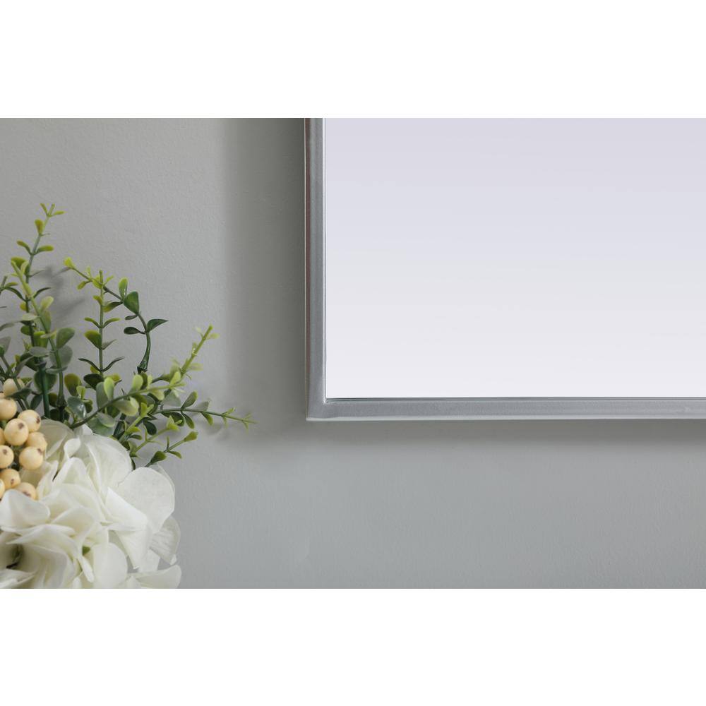 Alt View 1. Elegant Decor - Metal Frame Arch Mirror 30x36 Inch in Silver - Silver.