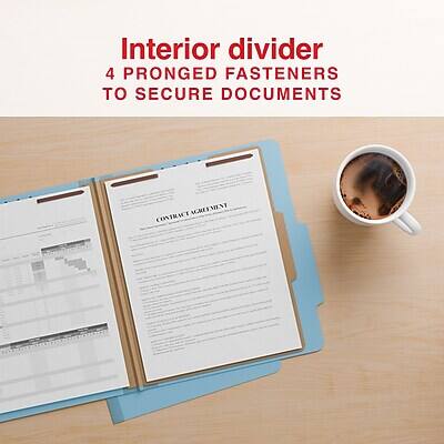 Interior divider  
4 PRONGED FASTENERS TO SECURE DOCUMENTS