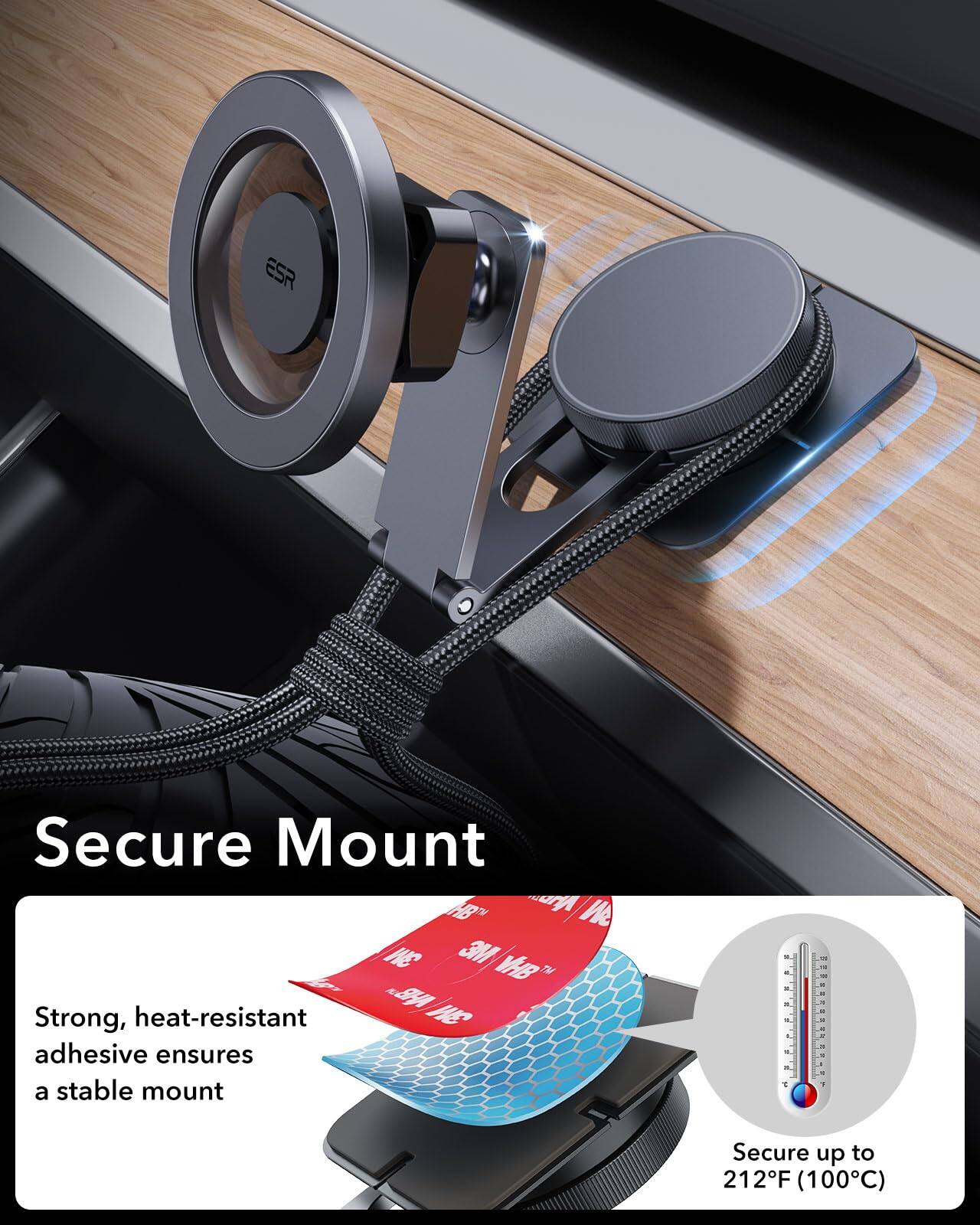 Secure Mount

Strong, heat-resistant adhesive ensures a stable mount

Secure up to 212°F (100°C)