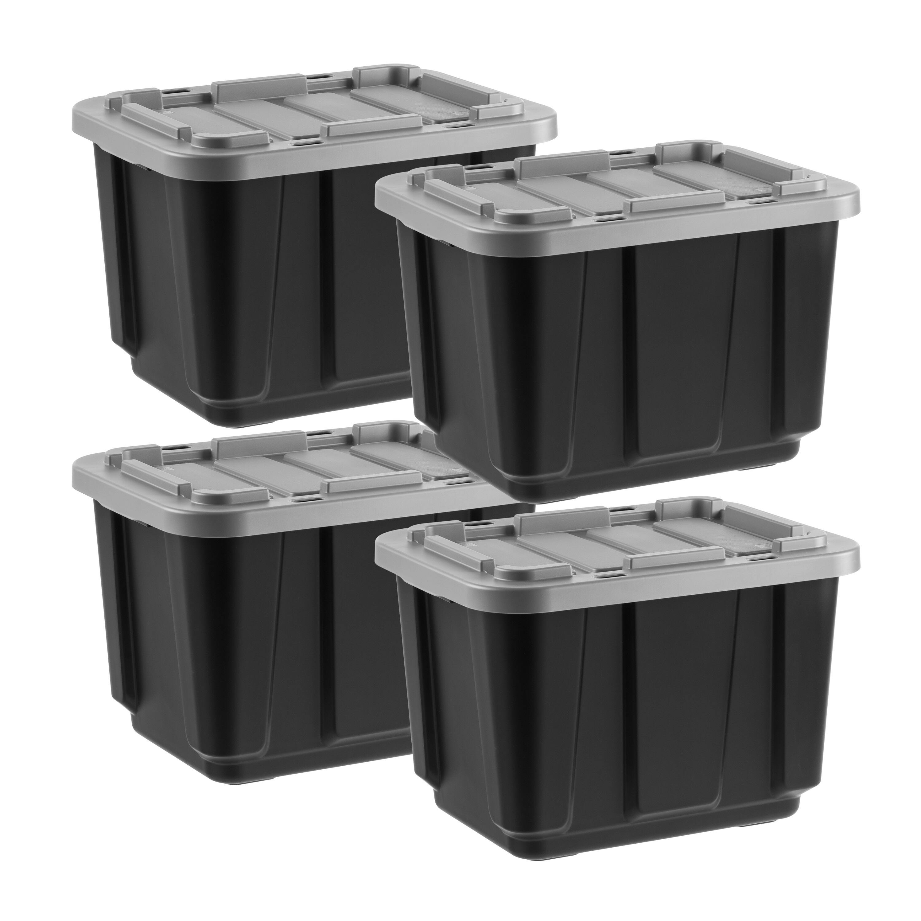 IRIS USA 11.5Gal/46Qt 4 Pack All Weather Heavy Duty Stackable Storage ...
