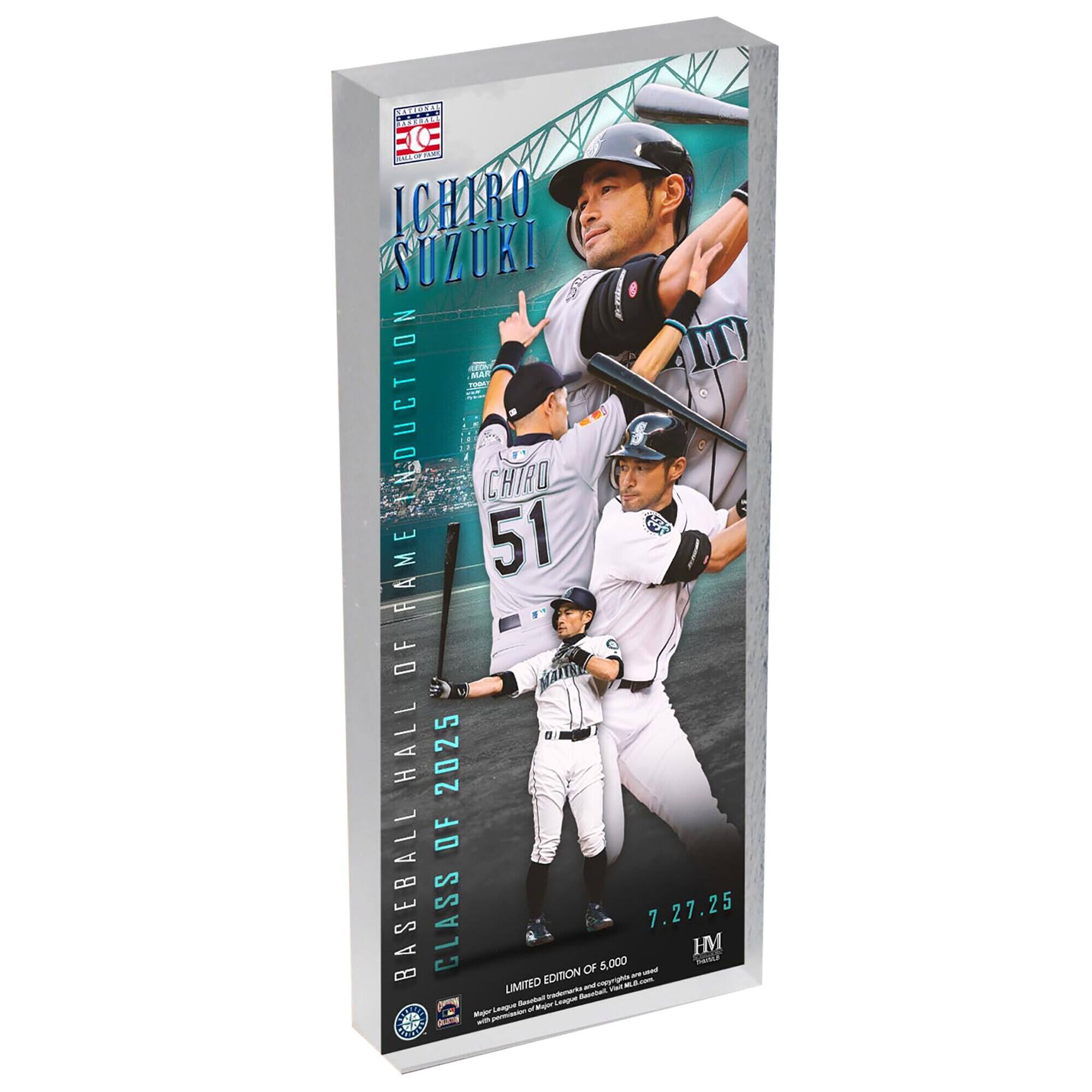 Ichiro Suzuki Seattle Mariners 2025 National Baseball Hall of Fame Commemorative Ticket 3D Art Block