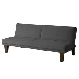 Hivvago - Grey Modern Upholstered Microfiber Adjustable Futon Sleeper Sofa - Gray
