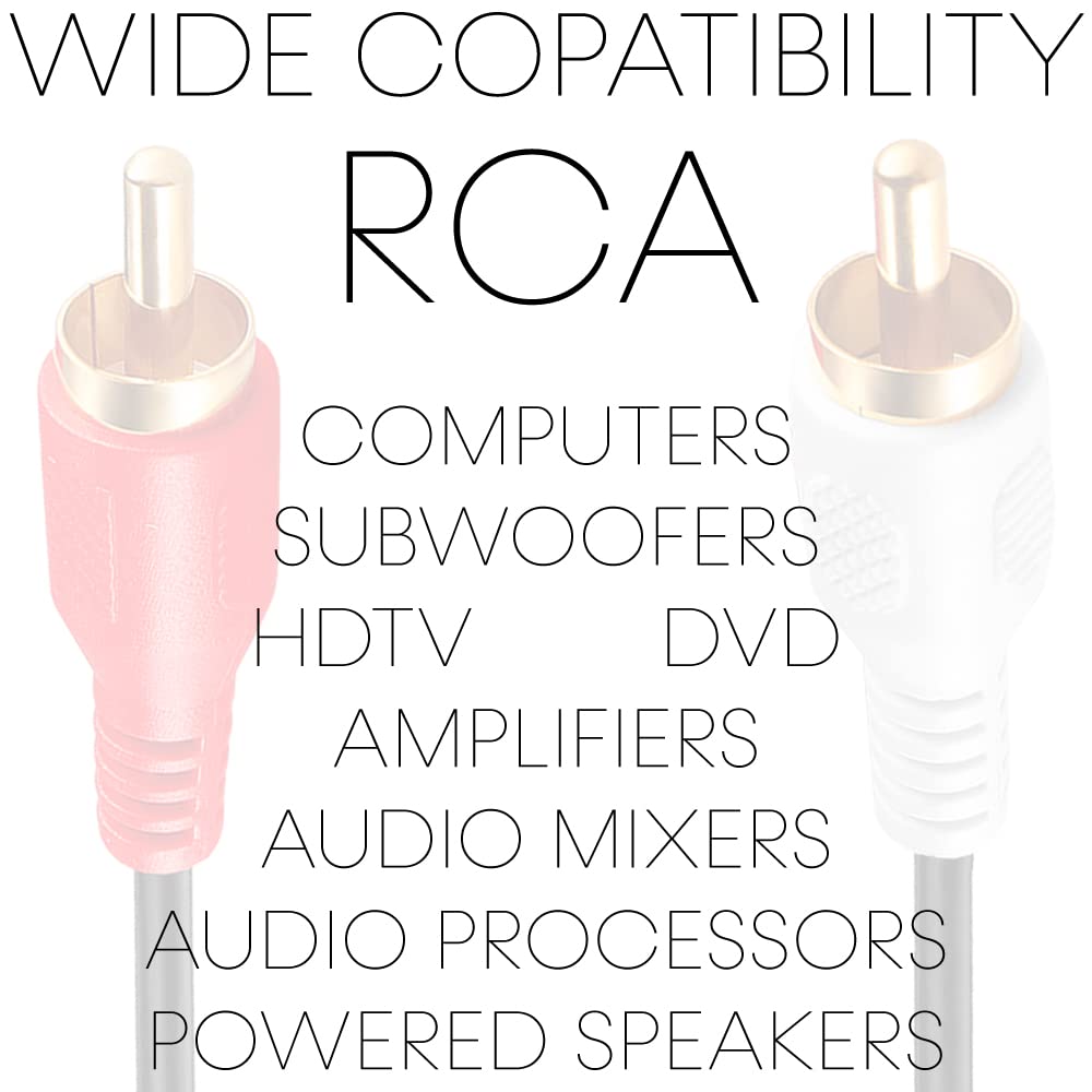 WIDE COMPATIBILITY  
RCA  
COMPUTERS  
SUBWOOFERS  
HDTV  
DVD  
AMPLIFIERS  
AUDIO MIXERS  
AUDIO PROCESSORS  
POWERED SPEAKERS