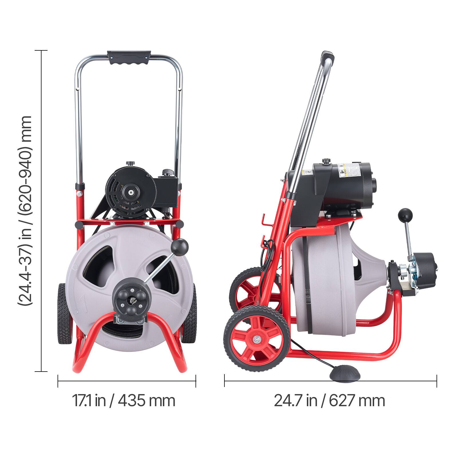 mm (620-940) / in (24.4-37)  
17.1 in / 435 mm  
24.7 in / 627 mm