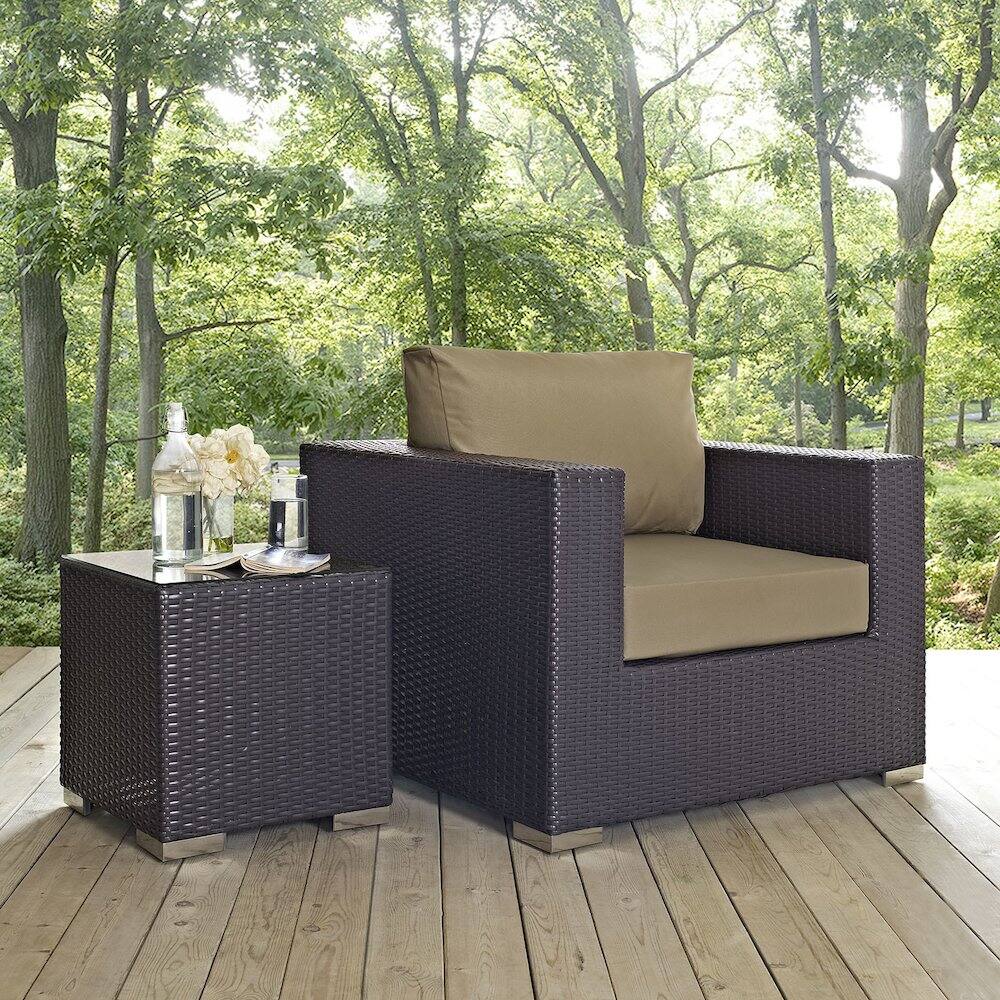 Back. Modway - Convene Outdoor Patio Armchair - Brown.