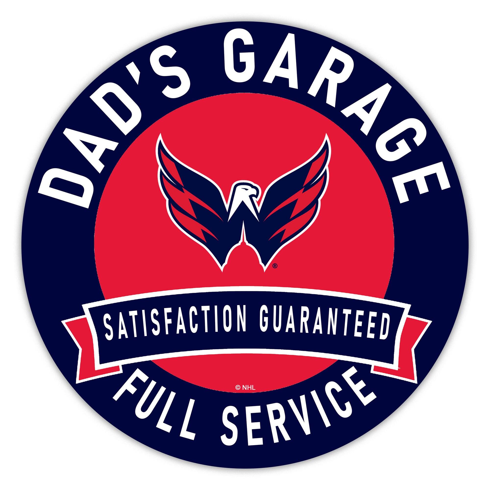 Washington Capitals 16" Dad's Garage Wood Sign