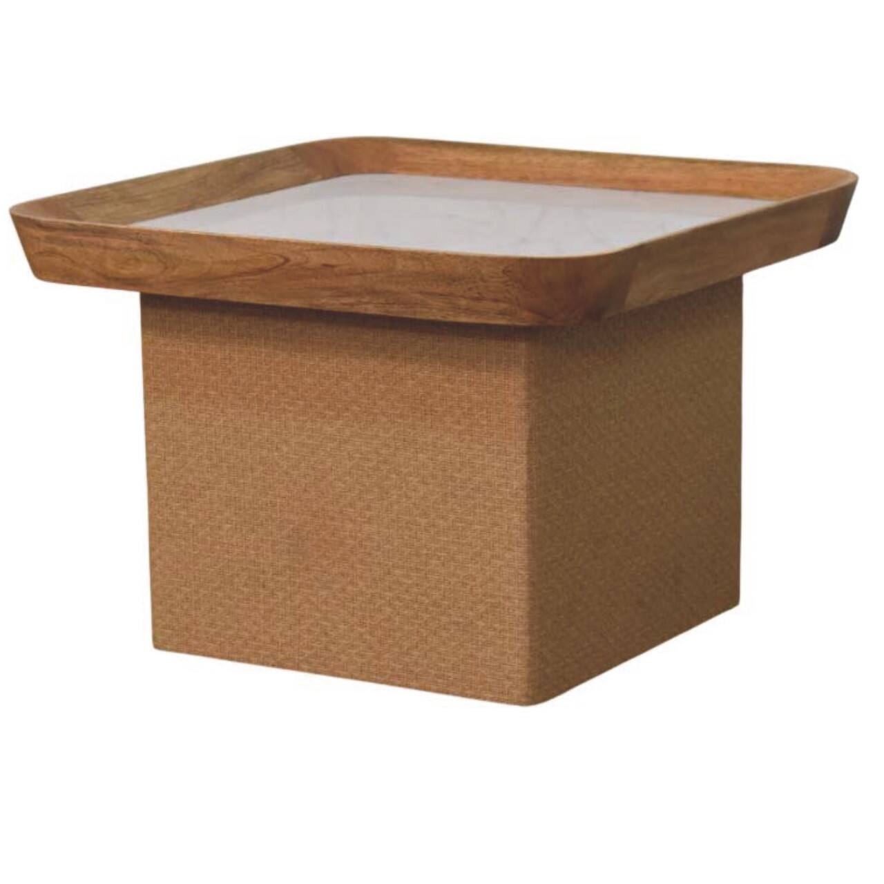 Angle. Artisan Furniture - Artisan Furniture Solid Wood Marble Top Chatai Coffee Table, Brown - Brown.