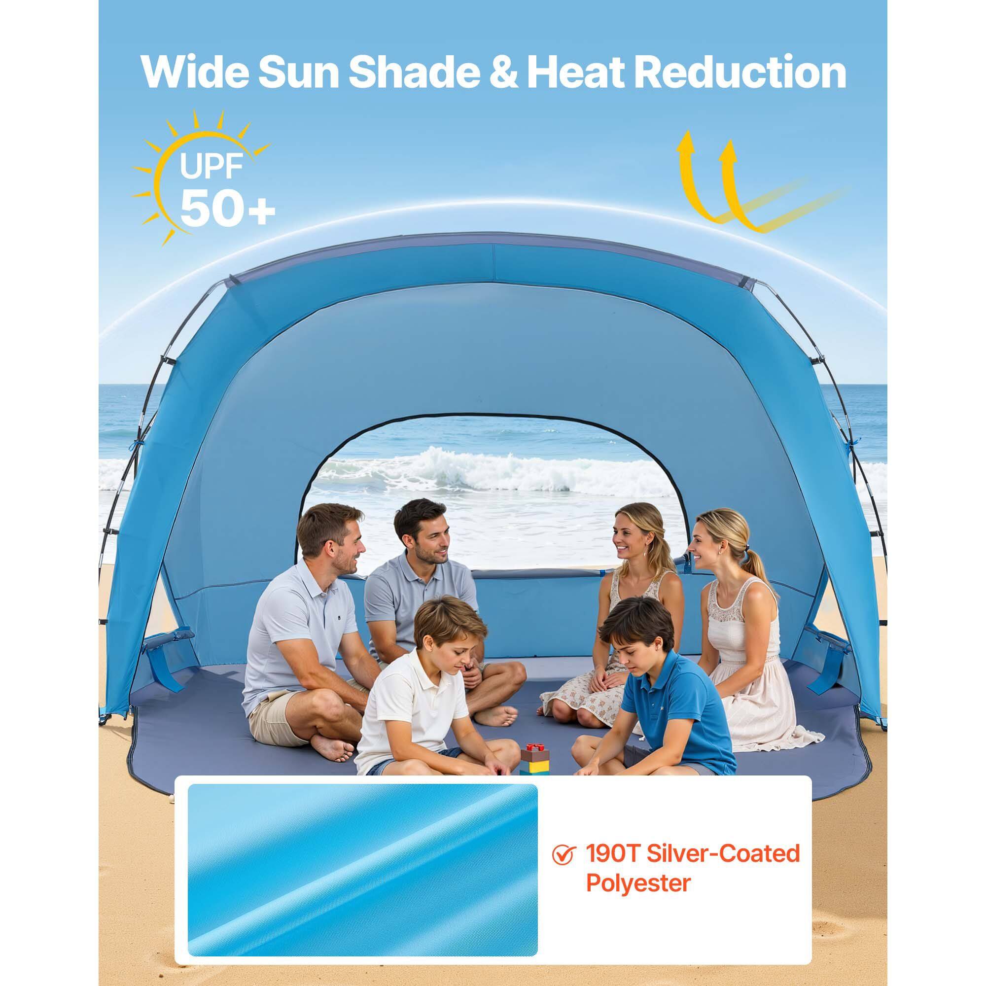 Wide Sun Shade & Heat Reduction  
UPF 50+  
190T Silver-Coated Polyester