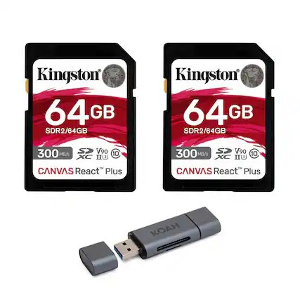 Kingston 64GB SDR2/64GB 300 MB/s V90 10 XC IU TM CANVAS React Plus
Kingston 64GB SDR2/64GB 300 MB/s V90 10 XC IU 3 C CANVAS React Plus
KAH