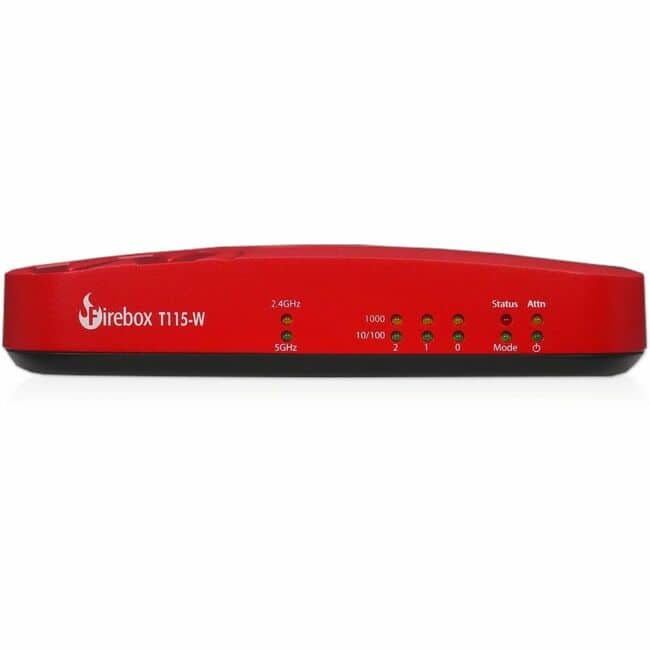 WatchGuard - Firebox T115-W Network Security/Firewall Appliance - Policy Management - 3 Port - Gigabit Ethernet - 1.02 - Black