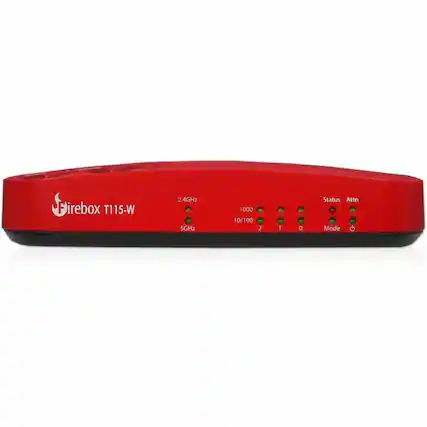 Firebox T115-W
2.4GHz
5GHz
1000
10/100
2
1
0
Status
Attn
Mode