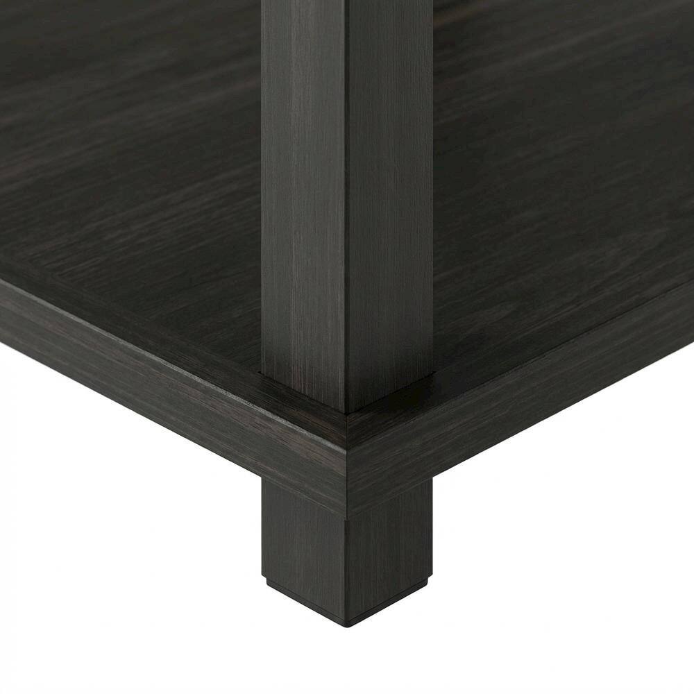 Alt View 2. FurniFact - Nightstand Set with Engineered Wood Finish and Compact Design - Espresso/Black.