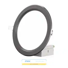 Infibrite - 6 In. Ultra-Thin Recessed LED Downlight 12W 1050LM Soft white Wet Rated, Triac Dimmable Trim 6-Pack - Black