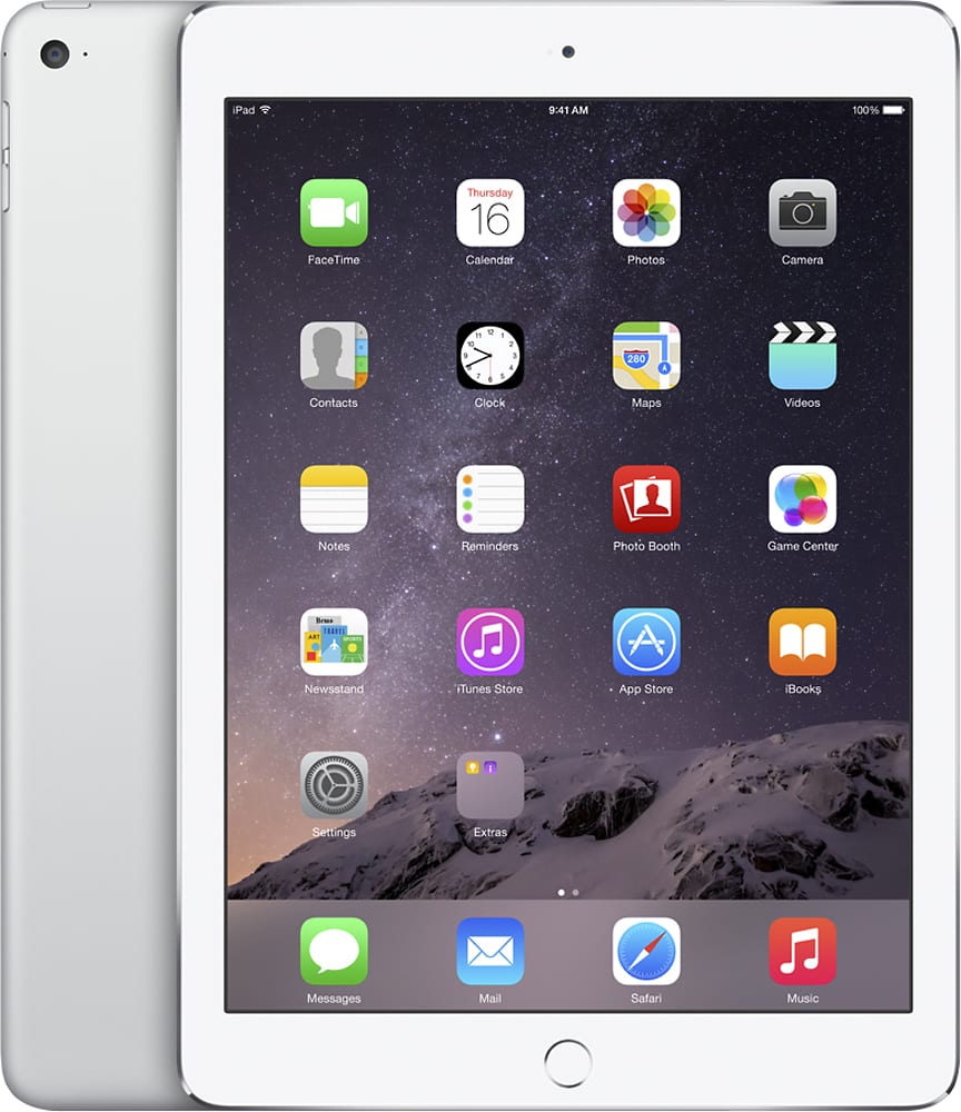 Alt View 1. Apple - iPad Air 2 Wi-Fi 64GB - Silver.