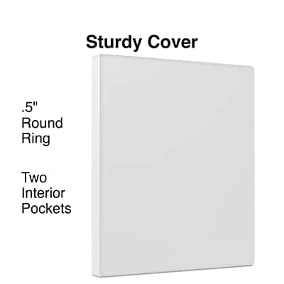 Sturdy Cover  
.5" Round Ring  
Two Interior Pockets