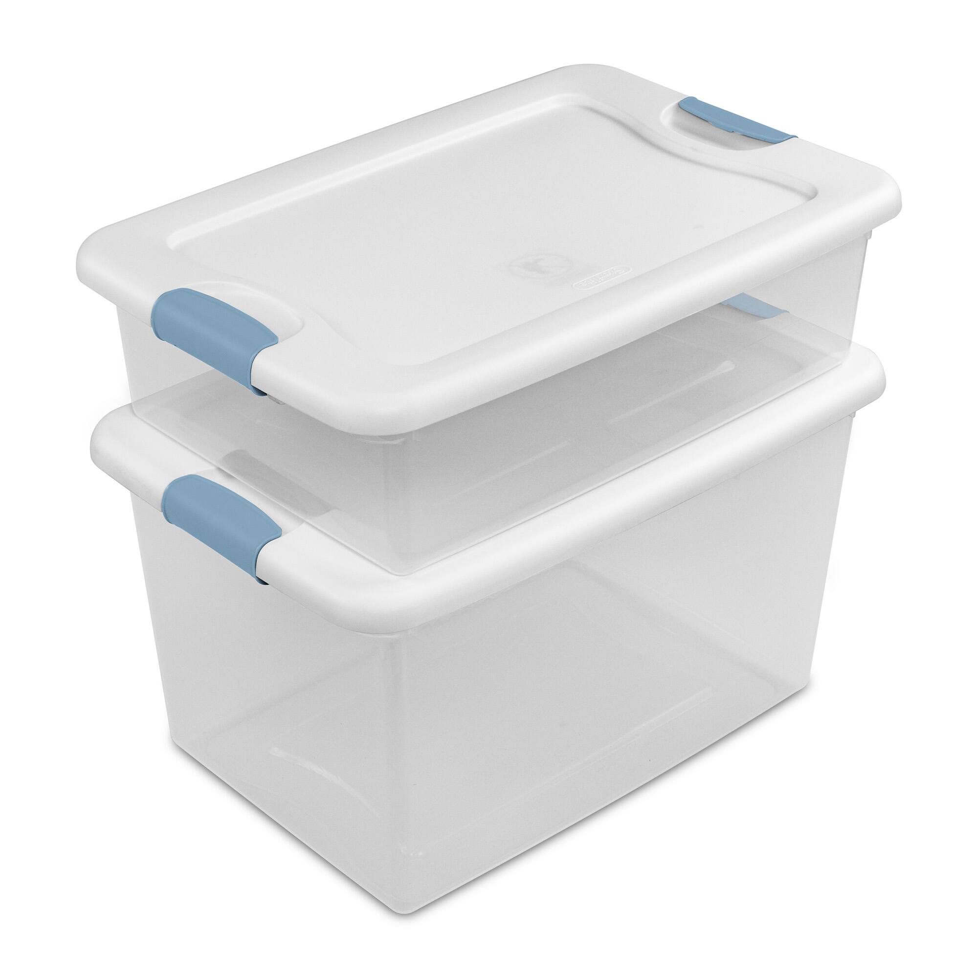 Alt View 5. Sterilite - Sterilite 64 Qt Latching Box Stackable Storage Container with Lid, White, 4 Pack.