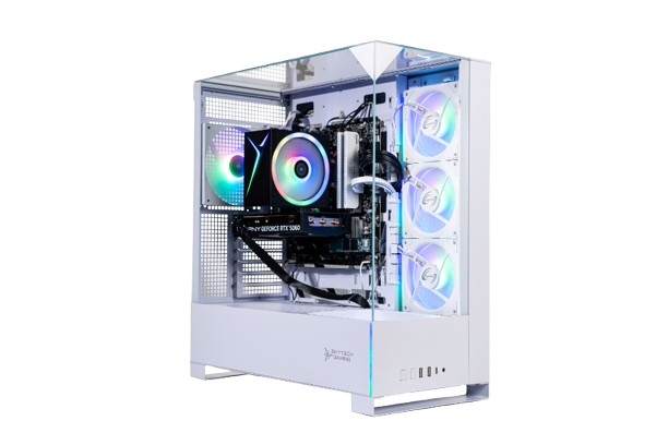 Skytech Gaming - Skytech ARCH5 Gaming Desktop - Intel Core i5 14400F, 5060 Ti 8G, 16GB 3200 MHz DDR4 SDRAM, 750W GOLD PSU - White