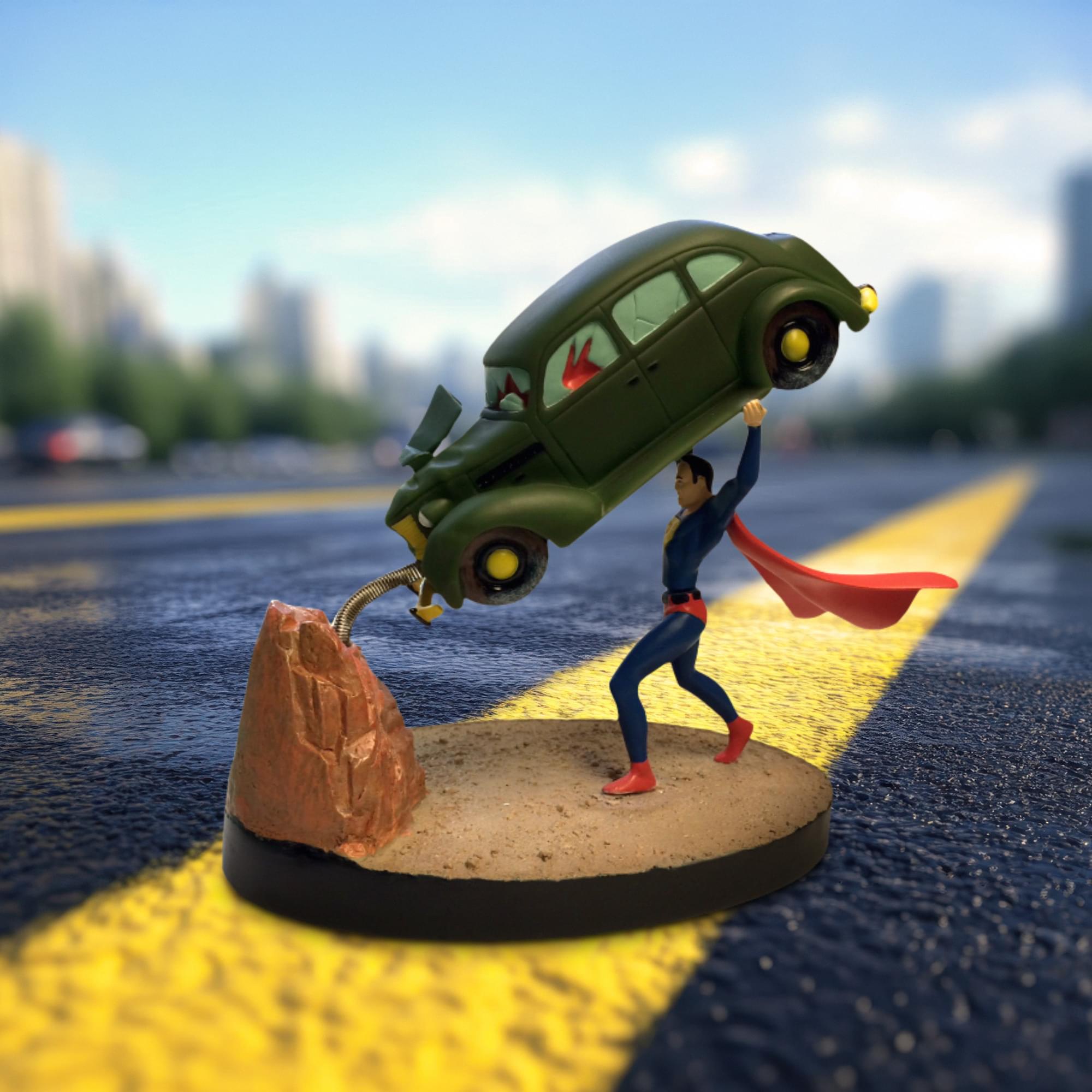 Alt View 4. DC Universe - DC Comics Superman Action Comics #1 Premium Motion Statue - Multi-Color.