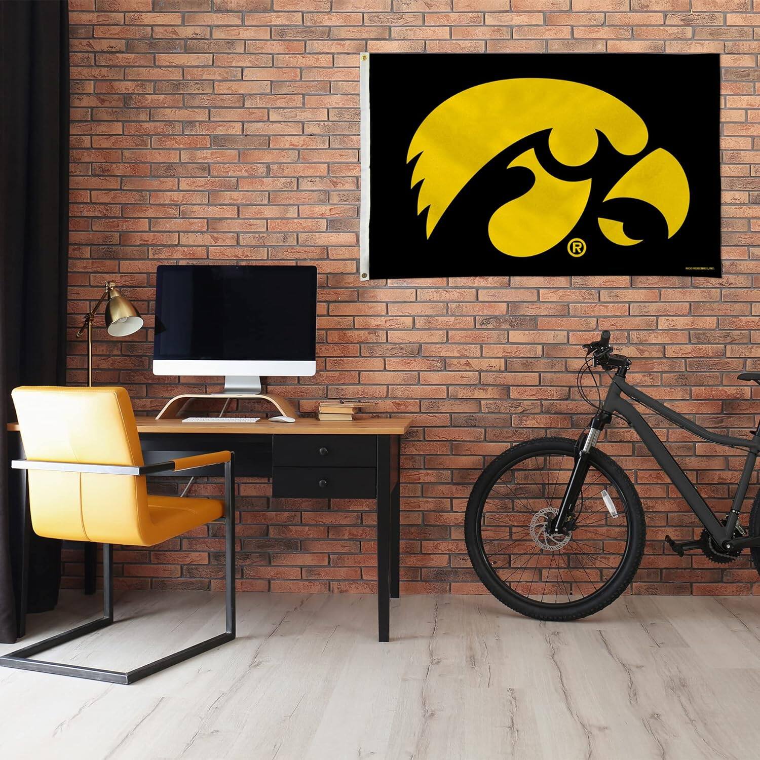 Alt View 1. Rico Industries - Iowa Hawkeyes 3X5 Indoor Outdoor Banner Flag with grommets for hanging - Multi.