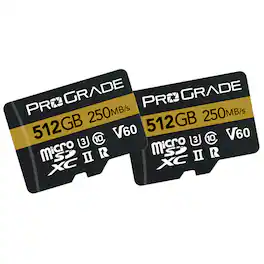 Prograde Digital - MicroSDXC UHS-II U3 Class 10 V60 Memory Card - Misty Gray