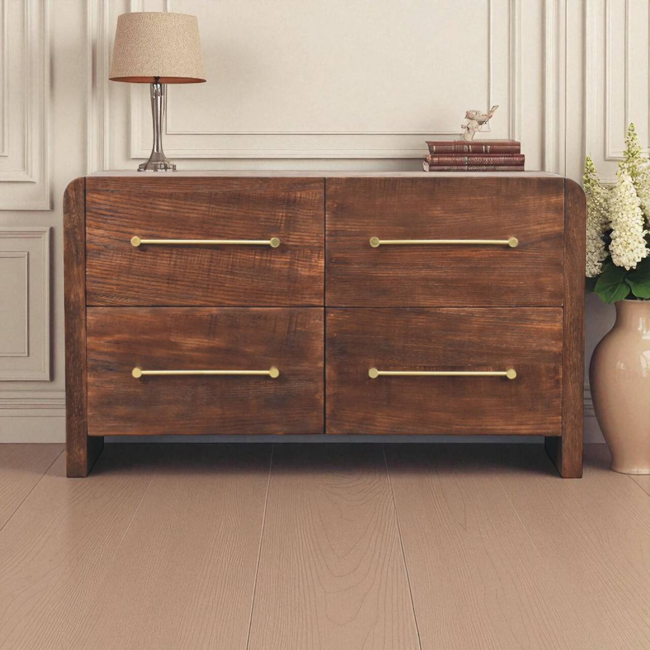 Alt View 6. Artisan Furniture - Artisan Furniture Solid Wood Copenhagen 4-Drawer Chest in Smoked Oak - Brown.