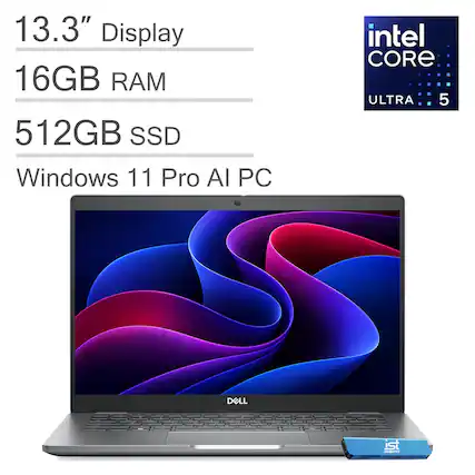 13.3" Display
16GB RAM
512GB SSD
Windows 11 Pro AI PC
Intel Core Ultra 5
DELL