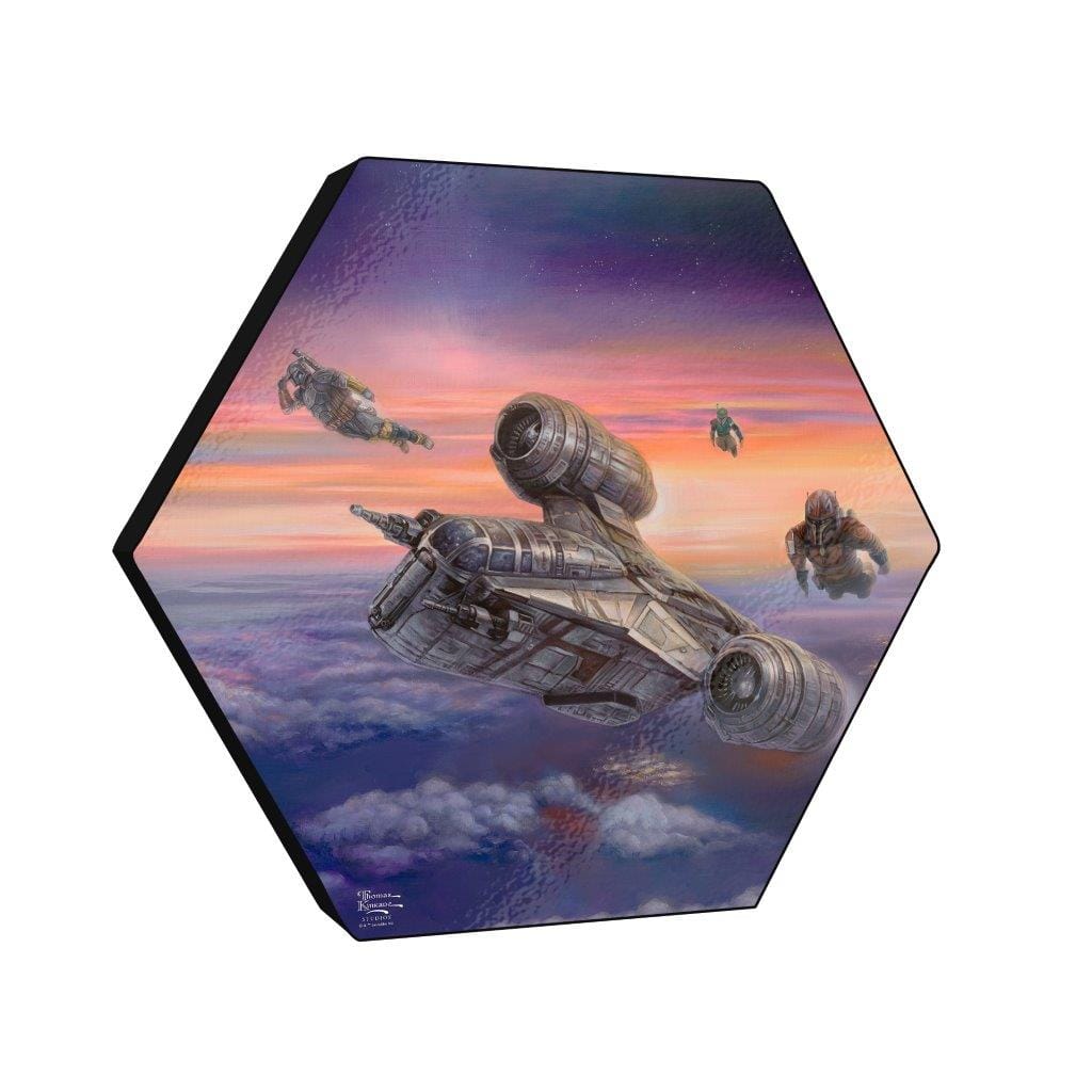 Trend Setters - Star Wars (The Mandalorian - The Escort) KNEXAGON® Wood Print - Multicolor