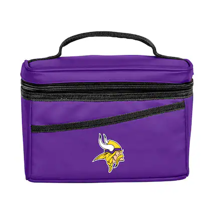 Front. Logo Brands - Minnesota Vikings 6-Can Flex Cooler - Purple.