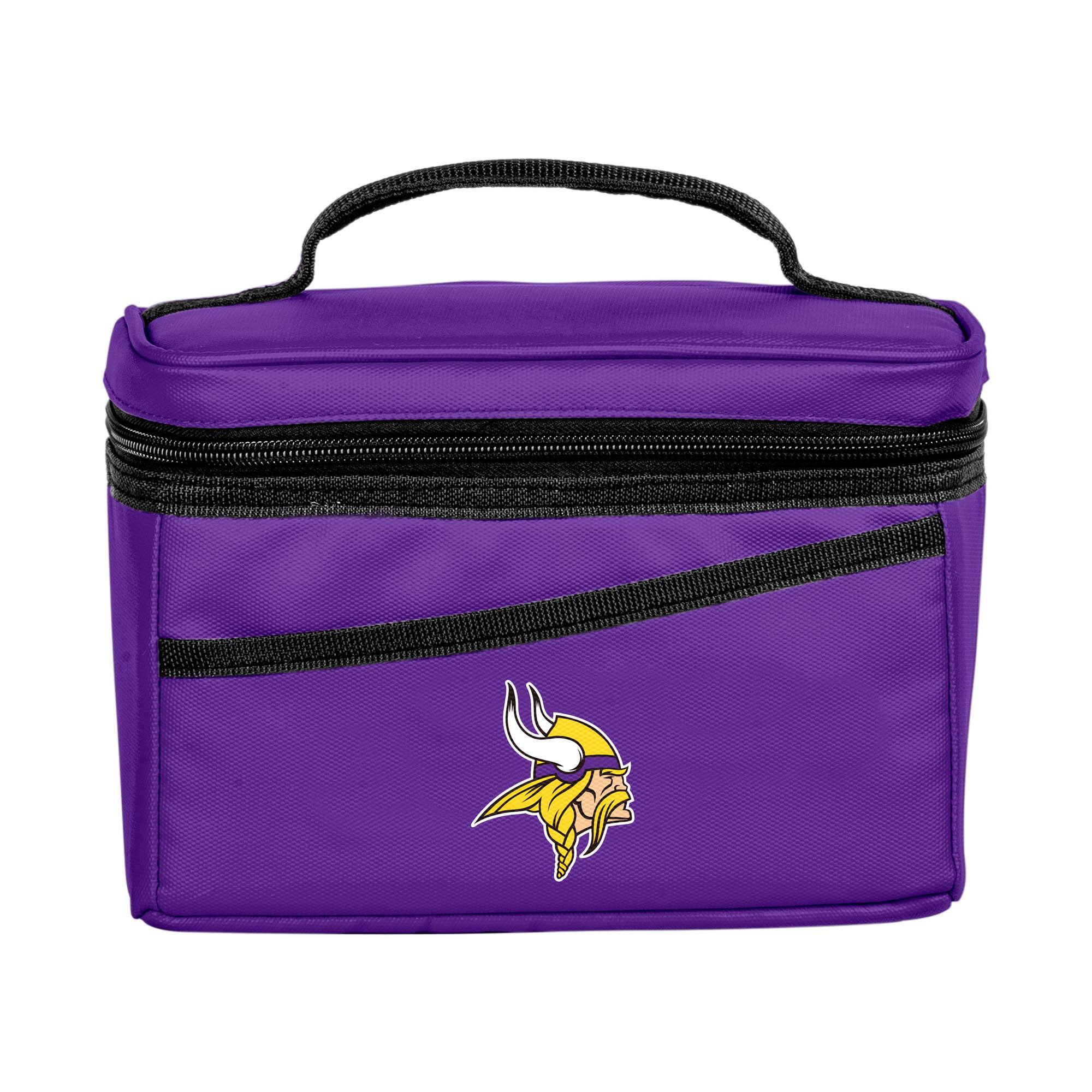Front. Logo Brands - Minnesota Vikings 6-Can Flex Cooler - Purple.
