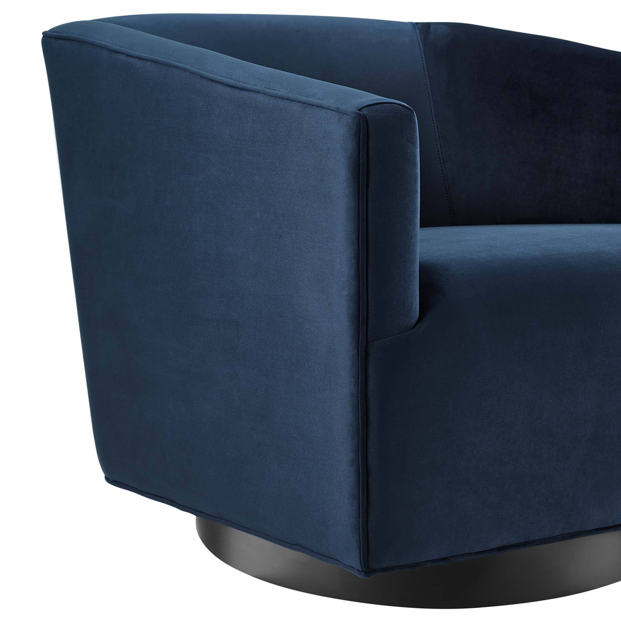 Alt View 5. Modway - Twist Performance Velvet Swivel Chair Set of 2 by Modway - Midnight Blue.