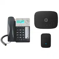 Ooma - Home Office Phone Bundle with 2 Lines, 3-Way Conferencing, and Internet Home Phone Service - Black - Angle_Zoom