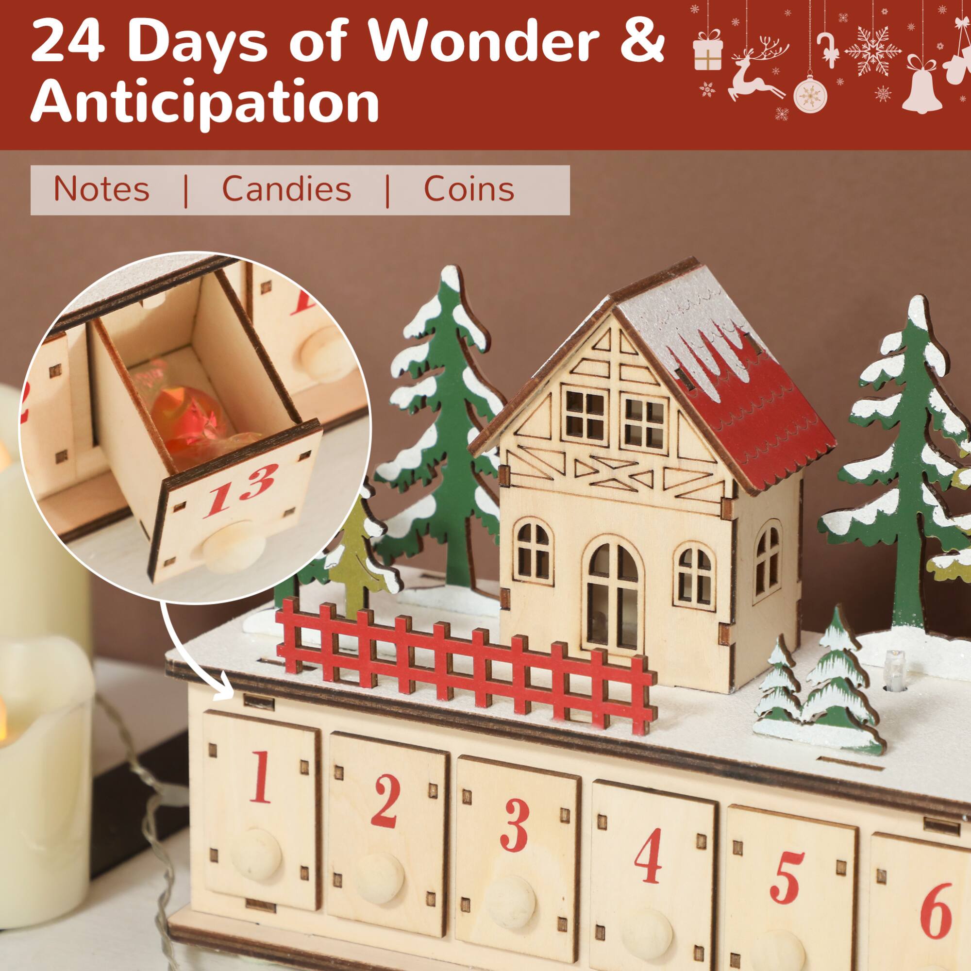 24 Days of Wonder & Anticipation

Notes | Candies | Coins

13