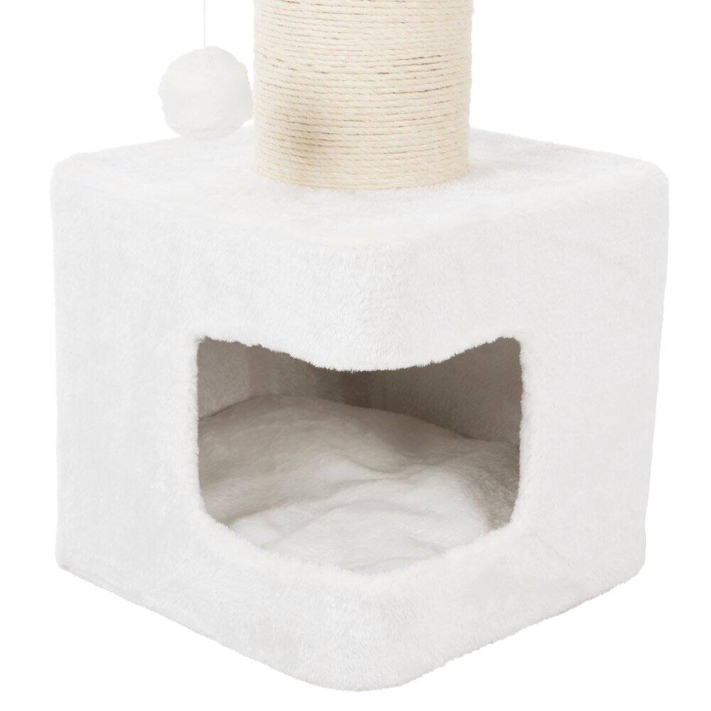 Alt View 4. TRIXIE - Ava XXL Jute & Plush 2-Level Cat Tree with Scratching Post & Condo - Gray/White.