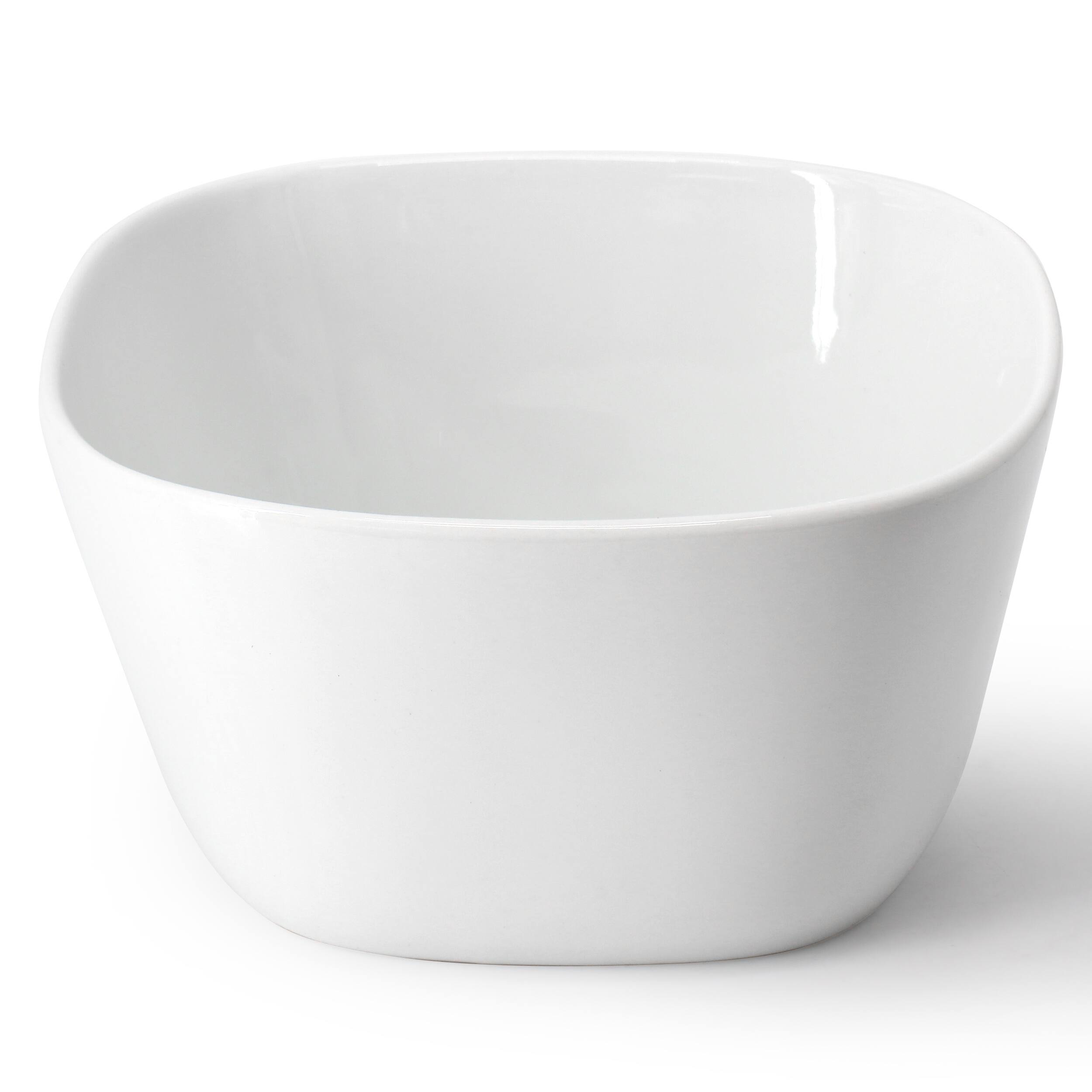Alt View 1. Gibson - Our Table Simply White 6 Piece 6 Inch Porcelain Soft Square Cereal Bowl Set - White.